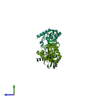 PDB entry 5ty5 coloured by chain, side view.