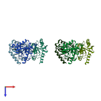 PDB entry 5ty5 coloured by chain, top view.