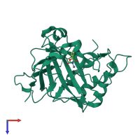 PDB entry 5ty8 coloured by chain, top view.