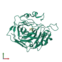 PDB entry 5tya coloured by chain, front view.