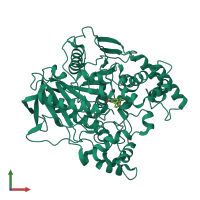 PDB entry 5tyk coloured by chain, front view.