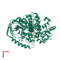 PDB entry 5tyk coloured by chain, top view.