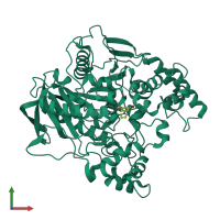 PDB entry 5tym coloured by chain, front view.
