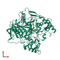 PDB entry 5tyo coloured by chain, front view.