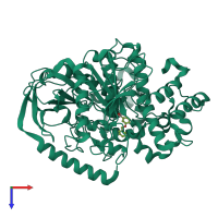 PDB entry 5tyo coloured by chain, top view.