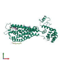 PDB entry 5tzy coloured by chain, front view.