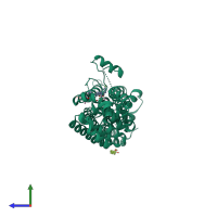 PDB entry 5tzy coloured by chain, side view.