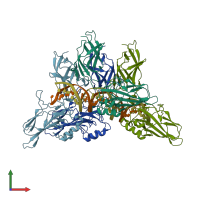 PDB entry 5u01 coloured by chain, front view.