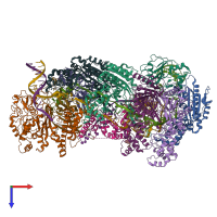 PDB entry 5u0a coloured by chain, top view.