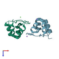 PDB entry 5u0i coloured by chain, top view.