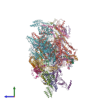 PDB entry 5u0s coloured by chain, side view.