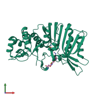 PDB entry 5u0t coloured by chain, front view.