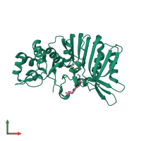 PDB entry 5u1i coloured by chain, front view.