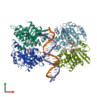 PDB entry 5u1j coloured by chain, front view.