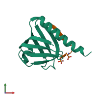 PDB entry 5u1m coloured by chain, front view.