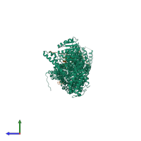 PDB entry 5u1t coloured by chain, side view.