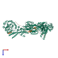 PDB entry 5u1t coloured by chain, top view.