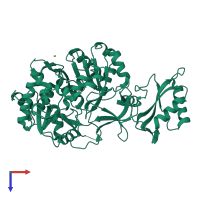 PDB entry 5u2a coloured by chain, top view.