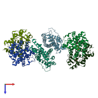 PDB entry 5u2b coloured by chain, top view.