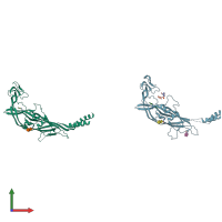 PDB entry 5u2h coloured by chain, front view.