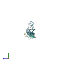 PDB entry 5u2h coloured by chain, side view.