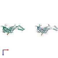 PDB entry 5u2h coloured by chain, top view.