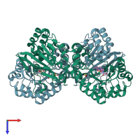 PDB entry 5u2n coloured by chain, top view.