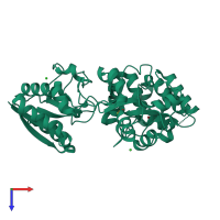 PDB entry 5u2p coloured by chain, top view.