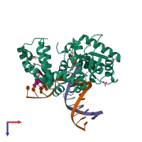 PDB entry 5u2r coloured by chain, top view.