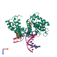 PDB entry 5u2s coloured by chain, top view.
