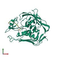PDB entry 5u39 coloured by chain, front view.
