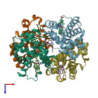 PDB entry 5u3i coloured by chain, top view.