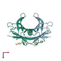 PDB entry 5u4c coloured by chain, top view.