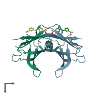 PDB entry 5u4g coloured by chain, top view.