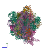 PDB entry 5u4i coloured by chain, side view.