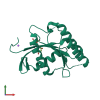 PDB entry 5u4u coloured by chain, front view.