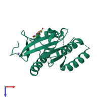 PDB entry 5u4u coloured by chain, top view.