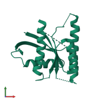 PDB entry 5u4v coloured by chain, front view.