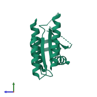 PDB entry 5u4v coloured by chain, side view.