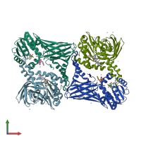 PDB entry 5u4x coloured by chain, front view.
