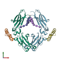 PDB entry 5u52 coloured by chain, front view.