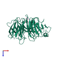 PDB entry 5u5k coloured by chain, top view.