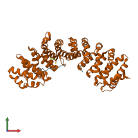 PDB entry 5u5p coloured by chain, front view.