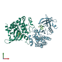 PDB entry 5u6c coloured by chain, front view.