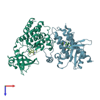 PDB entry 5u6c coloured by chain, top view.