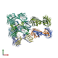 PDB entry 5u6g coloured by chain, front view.