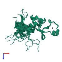 PDB entry 5u6h coloured by chain, ensemble of 20 models, top view.