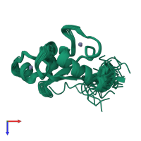 PDB entry 5u6l coloured by chain, ensemble of 20 models, top view.