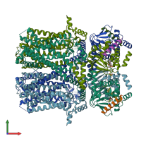 PDB entry 5u6p coloured by chain, front view.