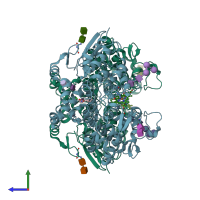 PDB entry 5u6x coloured by chain, side view.